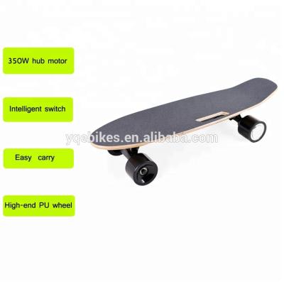 China Cheap Youth 350W 4 Wheel Mini Electric Skateboard Remote Control Sport Electric Skateboard With Hub Motor for sale