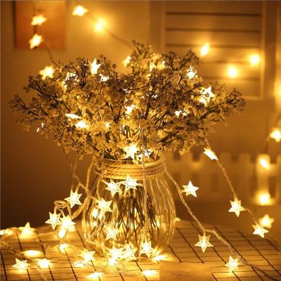 China Garden Christmas Twinkle Star Lights Indoor 100 LED 32.8 Ft Plug In Fairy Star Curtain String Lights for sale