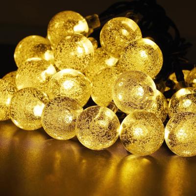 China Best Selling Solar String Light Decorative 30/50 Led Holiday String Light Bubble Solar Crystal Ball Lights for sale