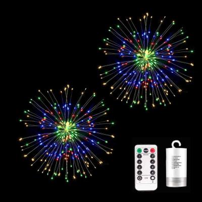 China LANDSCAPE Copper Wire Firework Lights Decorative Starburst Christmas Fairy Lights Battery Powered With Remote for sale