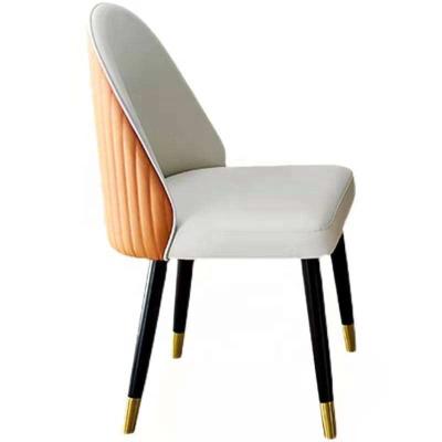 China (Other)Adjustable Modern Carbon Steel Pay Dining Chairs Durable Microfiber Leather Chairs Light Luxury Comfortable for sale