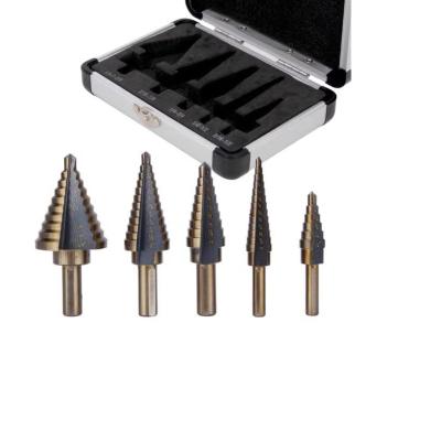 China One Drill Bit Could Be Used In Various Size 3pcs 5pcs 6pcs Hss 4241 High Speed ​​Steel Large Drilling Hole Step Taper Drill Bits Set For Sheet Metal for sale