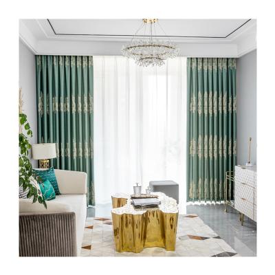 China Luxury blackout curtains for the living room bedroom porcelain curtain fabric embroidery luxury curtains for the living room for sale