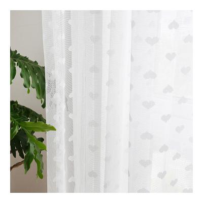 China Soft White Voile Innermor Drapes Kids White Curtain For Kids Room Voile Curtain Ready Made For Living Room Love Shape Warp Knitting for sale