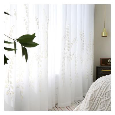 China Modern White Voile Innermor White Curtains For Living Room Embroidered Luxurious Curtain For Bedroom Sheer Kitchen Simple Tulle For Window for sale