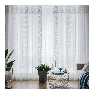 China French Soft Sheer Sheer Curtains In Blackout Innermor Vintage Princess Yarn Lace Tricot Polyester Modern Design for sale