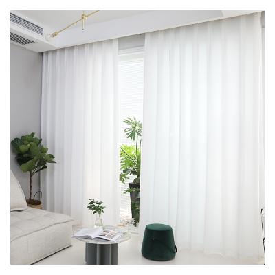 China White Voile Innermor Curtain for Living Room Decor Simplicity Modern Faux Sheer Voile Linen Soft Home Curtains for Bedroom for sale