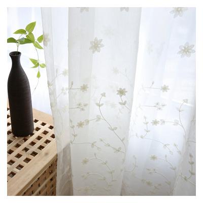 China White Floral Innermor White Voile Curtains For Living Room Embroidered Tulle Curtains Window Sale Fabric Curtain Supplier for sale