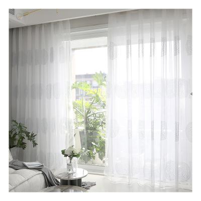 China White Voile Innermor White Curtain For Living Room Circle Embroidered Voile Home Soft Tulle Curtains For Bedroom RTS Sheer for sale