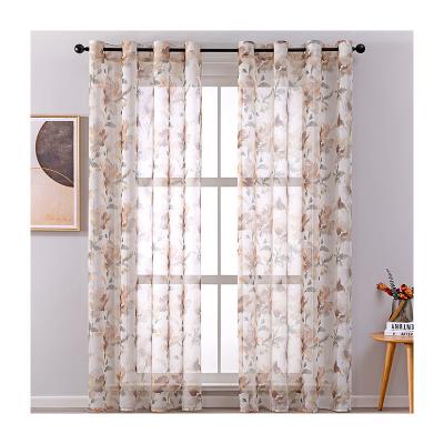 China Tulle Curtain Innermor Customization Polyester Fabric Jacquard Pattern Floral Burnt Sheer Curtains For Living Room Window for sale