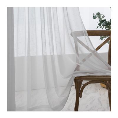 China Lightest Cheap White Voile Christmas Tulle Invisible Ready Made Pure Sheer Curtains For Living Room for sale