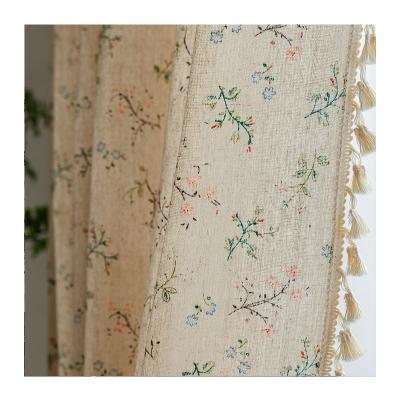 China American White Voile Innermor Window Kitchen Half Curtain Tassel Cotton Small Japanese Short Semi Shading Bay Window Curtain Linen for sale