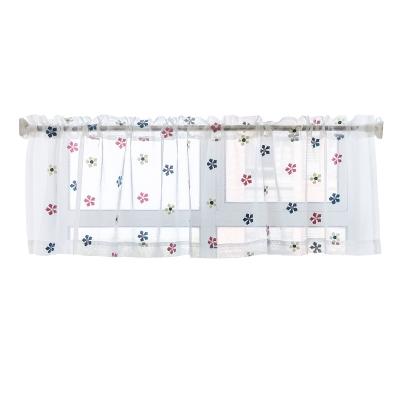 China Innermor White Voile Customized Coffee Embroidered White Half Curtains For Living Room, Kitchen, Window for sale