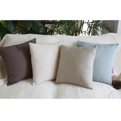 China Plain Faux Plain Solid Plain Innermor Cushion Pillow Cover Canvas Home Decorative Cover For Sofa Bed Car Seat 45x45 Ready Made for sale