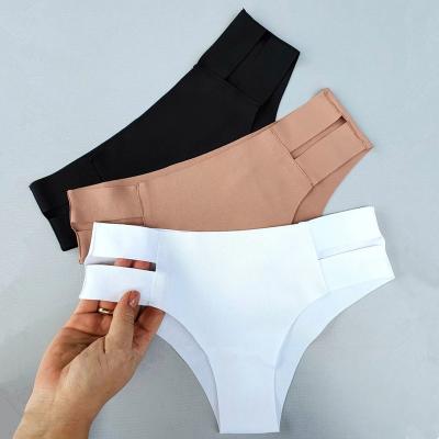 China Antibacterial Wholesales Suppliers Customized Sexy Seamless Lace Striped Thongs Panties Women's Underwear For Ladies for sale