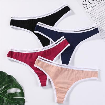 China Sexy logo bikini thong women underwear t back ladies panties cotton antibacterial custom comfortable thongs for diary for sale