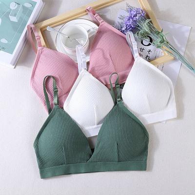 China QUICK DRY Fast Delivery Letter Printed Sexy Purple Nylon/Cotton Strap Women's Push Up Breathable Ladies Bra for sale