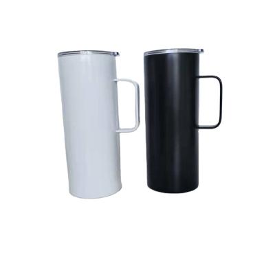 China 2021 New Arrivals 20oz Portable Vacuum Insulated Wholesale Coffee Mug Stainless Steel Tumbler Cups With Lid And Handle for sale