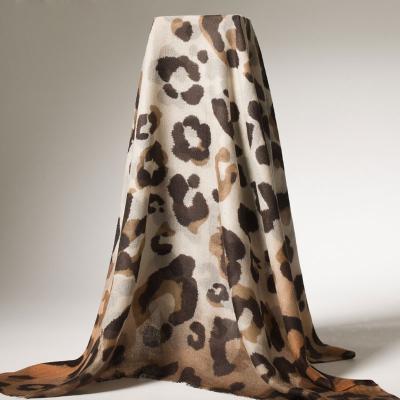 China Newest Cashmere Worsted Leopard Print Scarf Ring Cashmere Shawl for sale