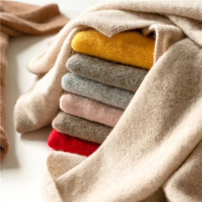 China Long Lightweight Knitted Pure Cashmere Scarf Mongolia Cashmere Shawl for sale