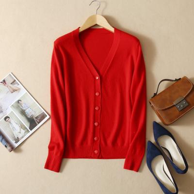 China Breathable Design Cashmere Pattern Western Elegant Knitted Basic Lady Cardigan for sale