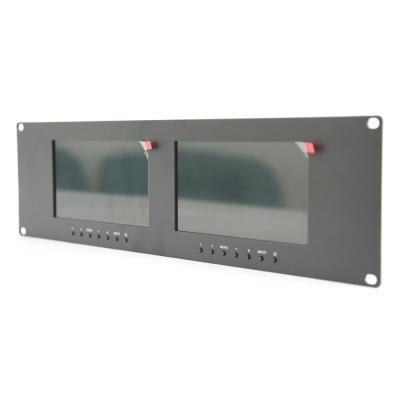 China Lilliput LCD Rack Mount CCTV Monitor With 7 Inch LCD Dual Screen VGA BNC Input RM-7024 for sale