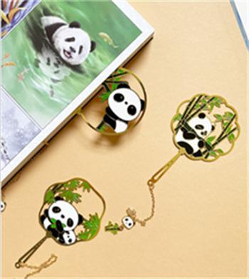 China People Art Factory Direct Sale Metal Laser Engrave Custom Cute Panda Bookmark Wooden for sale