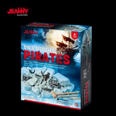 China Jeanny's Original Design Amazon Hit Children's Craft Best Selling Archeology Dig And Discover Pirates Child's Excavation Kit for sale