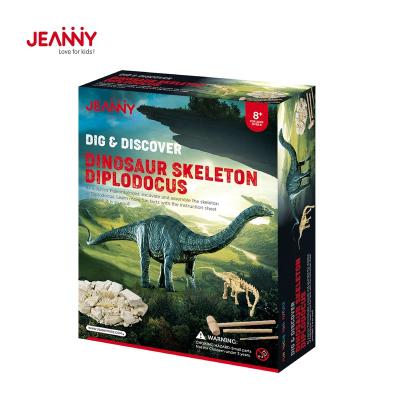 China Fossil Excavation Dig Diy Original Educational Dinosaur Skeleton Diplodocus Archeology Kids STEM Jeanny Design Toys Kit for sale