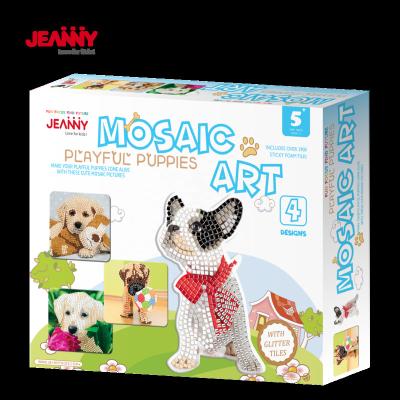 China Jeanny Original Design DIY Learning Creative Educational Handmade Craft For Decoration EVA 3D Mosaic Puzzle Kit For Boys Art Playful Puppies Foam Cube for sale