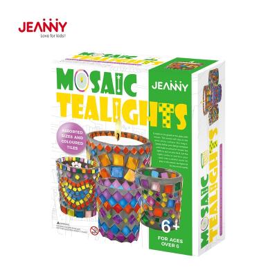 China Jeanny's New Design Item Art And Craft Supplies DIY Kit Artist Children Toys Mosaic Tea Original Education Creative Kits Lights Glass For Kids Craft for sale