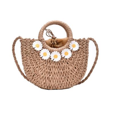 China Wholesale Price Flower Vase Portable Cross - Handbag Straw Beach Bag Crochet Straw Body Bags for sale