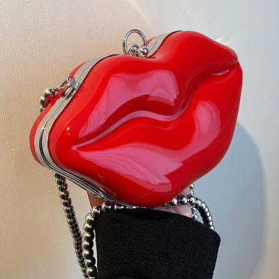 China CIA fashion acrylic pinch lip shaped bags women handbags ladies shoulder luxury purses 2022 for sale