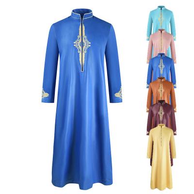 China Breathable Drop Shipping High Quality Arabian Thobe Robe Jalabiya Arabic Kaftan For Muslim Men for sale