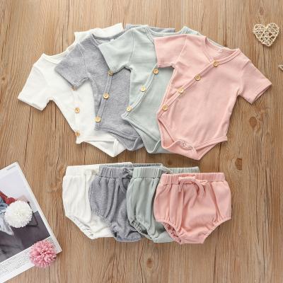 China 100% Infant Baby Girls Boy Toddler Romper Set Clothes Romper 2021 Summer Hot Sale Cotton Casual Overalls for sale