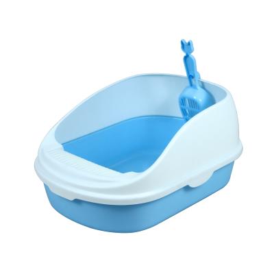 China Manufacturers Stocked Wholesale Hot-selling Partially Enclosed Pet Toilet Anti-splash Anti-odor Cleaner Cat Litter Box for sale