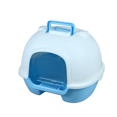 China Stocked Hot-selling Cat Sandboxie Large Space Closed Rear Splash-Proof Lift Fully Enclosed Cat Litter Box for sale