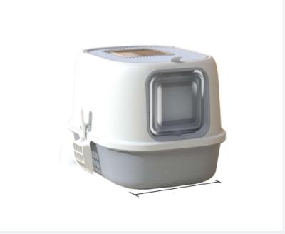 China 2022 Included Drawer of New Amazon Foldable Plastic Splash Proof Large Space Stocked Cat Toilet Cat Litter Box for sale