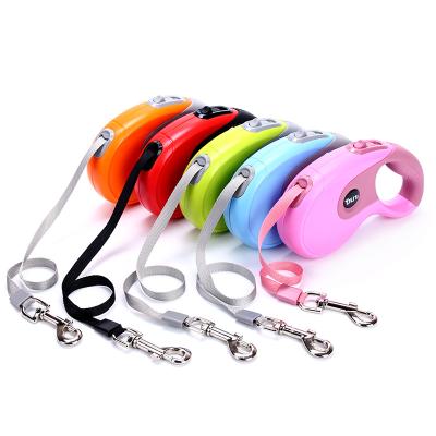 China New Stocked Wholesale Dog Rope Training Retractable Nylon Multicolor Dog Chain for sale