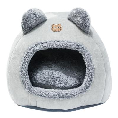 China 2022 New Fashionable Warm Pet Nest Sponge Super Soft Kennel Round Hugging Comfortable Pet Bed Warm Winter Cat Nest Pet Products In for sale