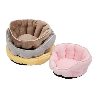 China 2022 Universal Four-Season Warm Dog Kennel PP Warm Comfy Nest Cotton Pet Nest Amazon Cat Bed Round Pet Nest for sale