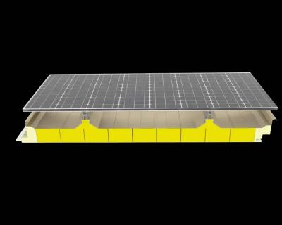 China Densidade de isolamento térmico melhorada 90-150 kg/m3 Painel Sandwich de lã de rocha Cor Superfície de aço à venda