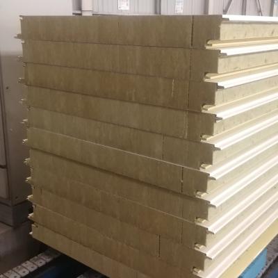 China Metal Rockwool Insulated Sandwich Panels House Sandwich Panel Walling for sale