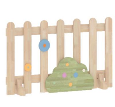 China Kindergarten Furniture EUROPEAN Dimensions For Kindergarten Solid Wood Fence With Cute Pattern for sale