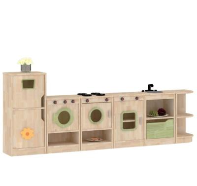 China EUROPEAN Kindergarten Furniture Kitchen Refrigerator Role Play Child Cabinet Set for sale