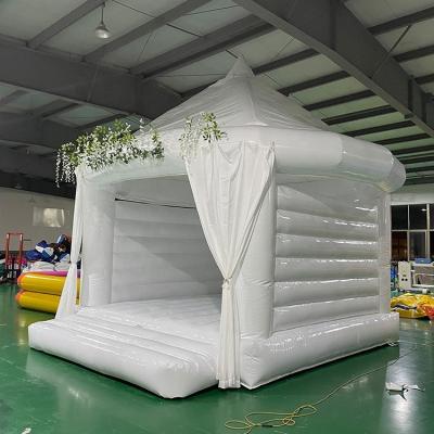 China Commercial PVC Manufacturer Home Party Jumpers Inflatables White Bounce Party Bouncy Castle With Soft Play Ball for sale