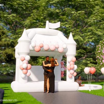 China Multi popular macaroon white pink outdoor wedding PVC color jumping castle jumping house for sale for sale