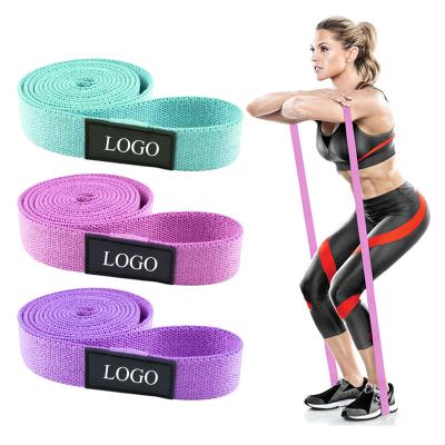 China High Quality Elastic Hip Stretchy Exercise Fitness Sport Resistance Band Knitted Long Wide Health Yoga Strap for sale