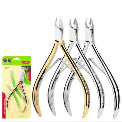 China Professional Double Spring Stainless Steel 3CR13 Cuticle Nippers Cuticle Nail Clippers Double D28 for sale