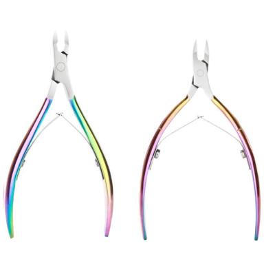 China Rainbow Cuticle Safe Pliers Premium Stainless Steel For Cutical Nail Clipper Trimmer for sale